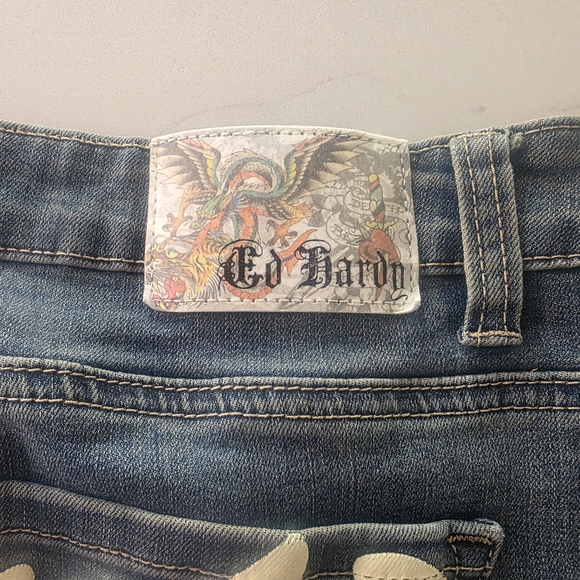 Ed Hardy Blue Jeans with Tattoo-Inspired Lining Sz30 - Picture 8 of 8